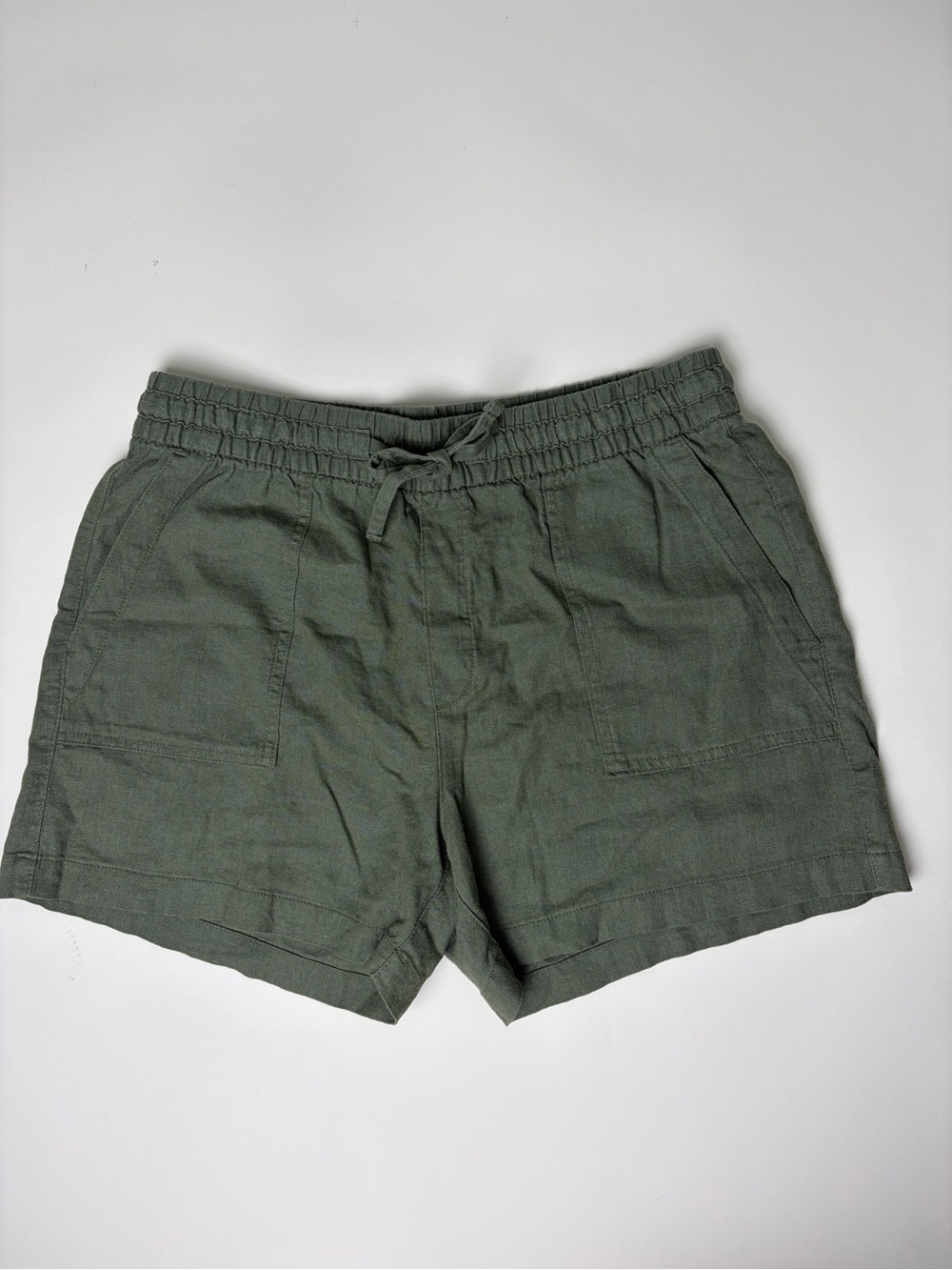 Old Navy Olive Green Linen Blend Pull-On Shorts Size Medium